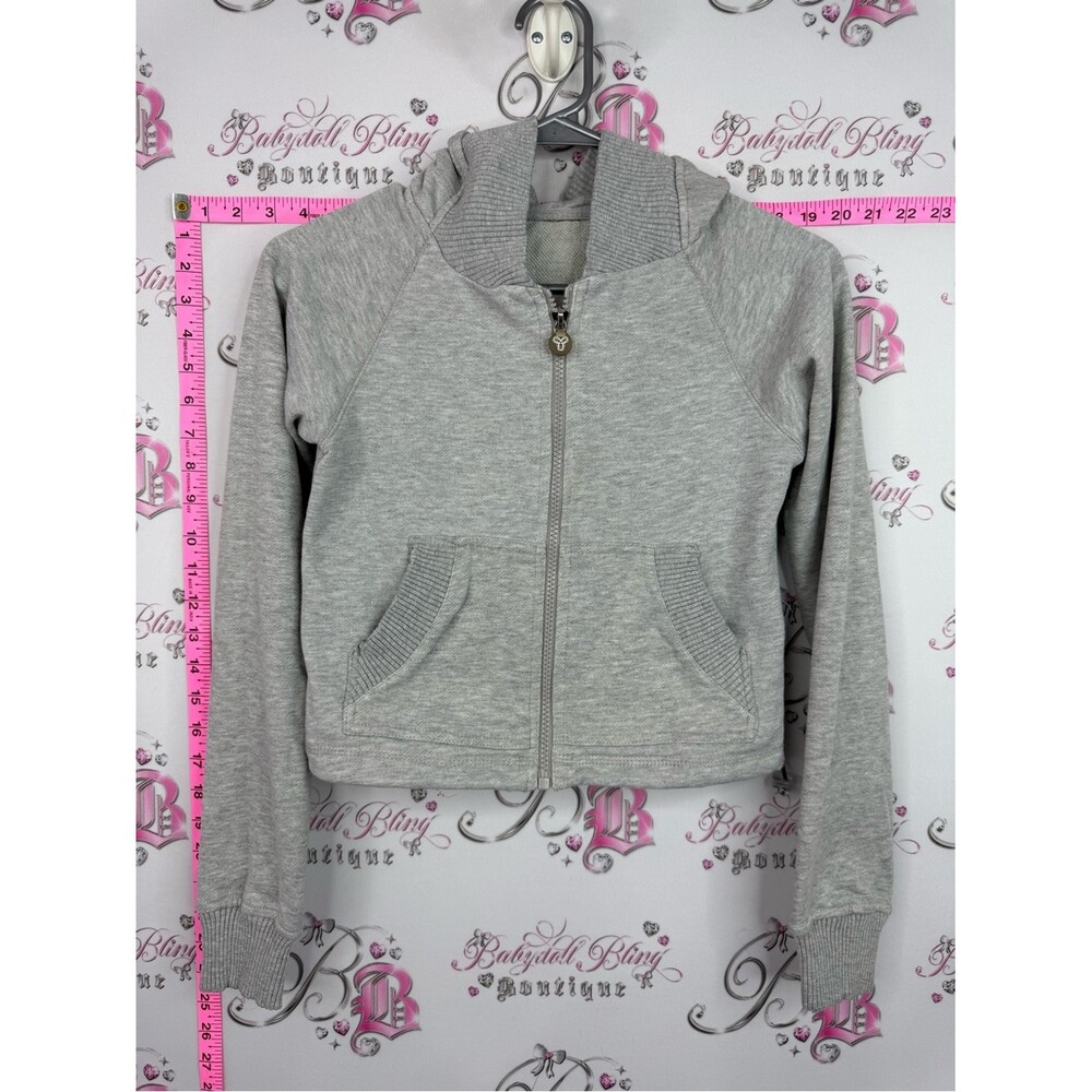 TNA vintage sweater Light Gray Full-Zip Bomber Hoodie Jacket